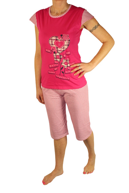 Enre Collection 3/4 pyžamo dámske tmavo ružová veľkosť: L
