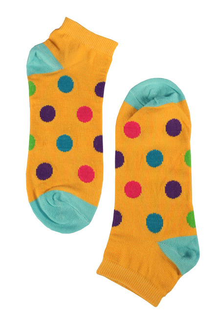 Happy ponožky - farebné bodky žltá veľkosť: 35-38