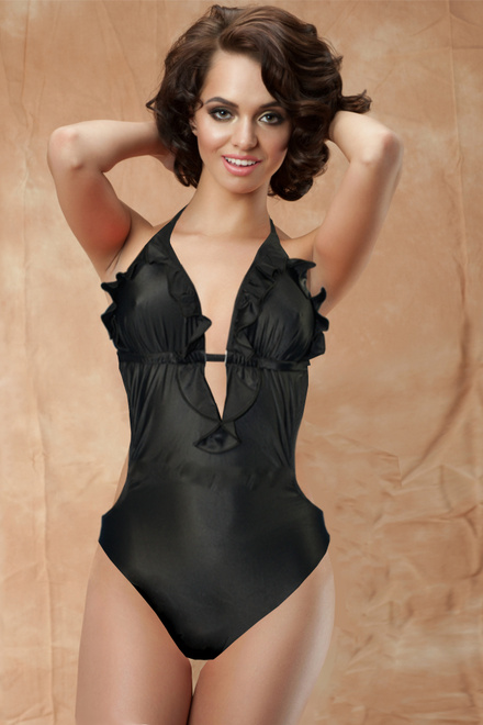 Caprii módne jednodielne plavky čierna veľkosť: L