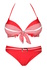 Oáza plavky s šatkou - trojdielne červená veľkosť: S