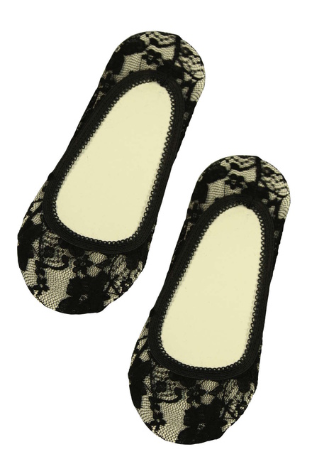 Čipkované ponožky do balerín čierna veľkosť: 35-38
