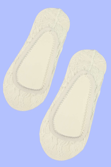 Čipkované ponožky do balerín biela veľkosť: 35-38