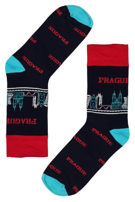Praha tmavé ponožky s obrázkom