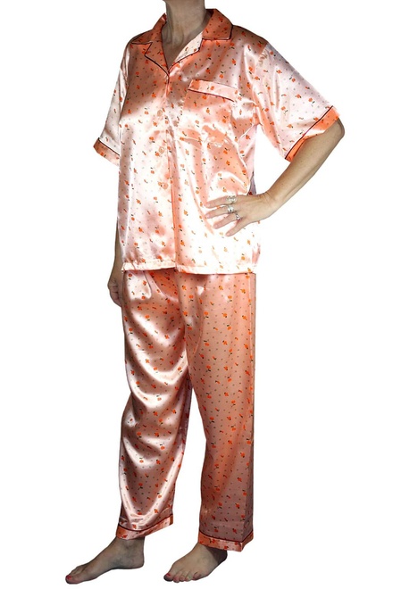 Abelia Ora saténové pyžamo s krátkym rukávom