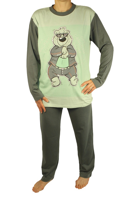 Cool Bear bavlnené pyžamo svetlozelená veľkosť: M