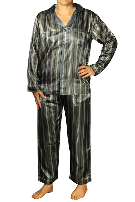 Gorra Satin pánske pyžamo K150814 tmavo šedá veľkosť: XL
