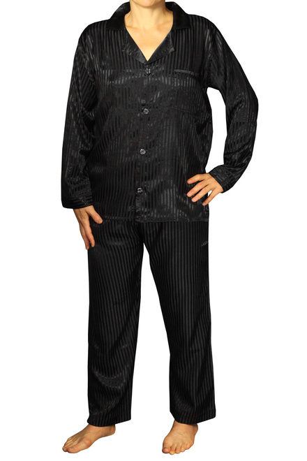 Pierrot Satin pánske pyžamo K150814 čierna veľkosť: XL