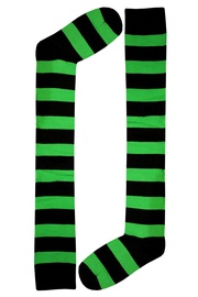 Stripes Knee Socks černozelené pruhované podkolienky