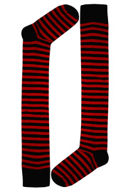 Stripes Knee Socks červenočierne pruhované podkolienky 