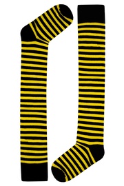 Stripes Knee Socks žlutočerné pruhované podkolienky