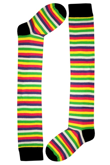Stripes Knee Socks barevné pruhované podkolienky viacfarebná veľkosť: 36-40