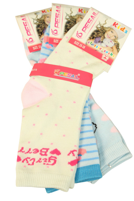 Kids Girly ponožky - trojbalenie MIX veľkosť: 3-4 roky
