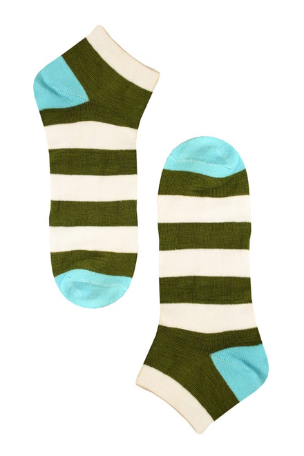 Ponožky pruhy khaki veľkosť: 43-47