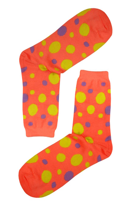 Ponožky veľká bodka oranžová veľkosť: 35-39
