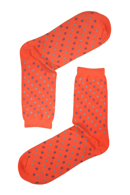 Ponožky malá bodka oranžová veľkosť: 35-39