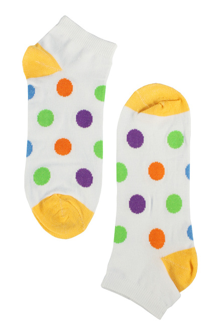 Happy ponožky farebné bodky biela veľkosť: 35-38