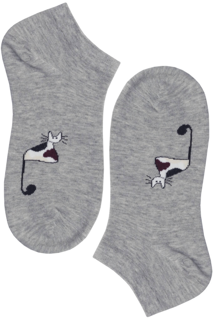 Veselé dámske ponožky bavlna Cat CW355 - 3 páry