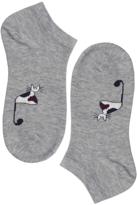 Veselé dámske ponožky bavlna Cat CW355 - 3 páry