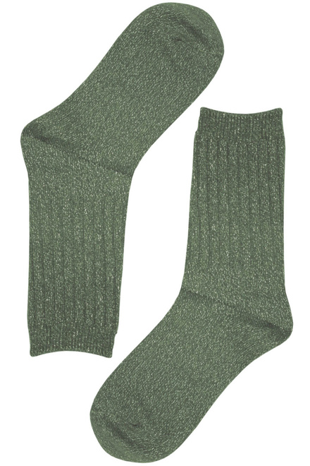 Dámske vlnené ponožky so striebornou niťou - LY207
