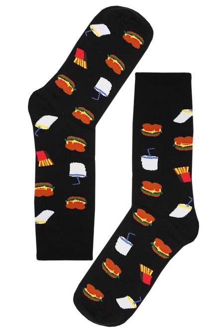 Fast Food veselé ponožky z bavlny
