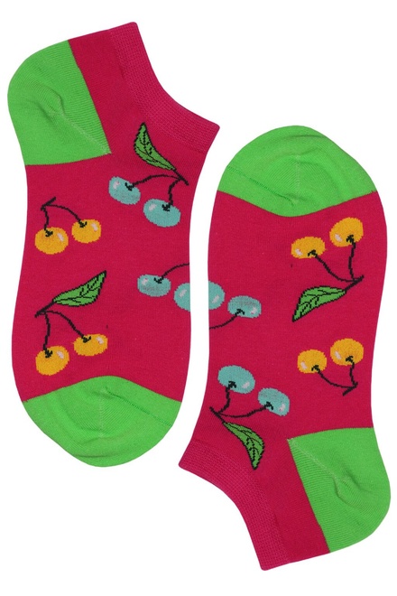 Crazy Cherries členkové bavlnené ponožky ECC2001 ružová veľkosť: 39-42