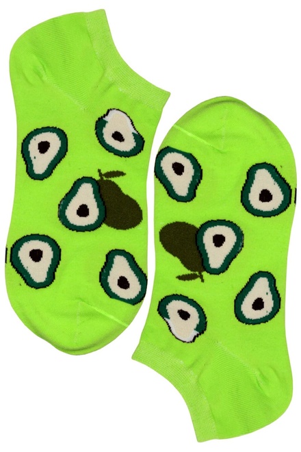 Crazy Pears členkové bavlnené ponožky ECC2001 signálna zelená veľkosť: 35-38