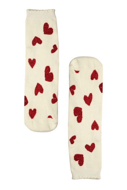 Valentýnky teplé ponožky NPV5092 biela veľkosť: 35-38