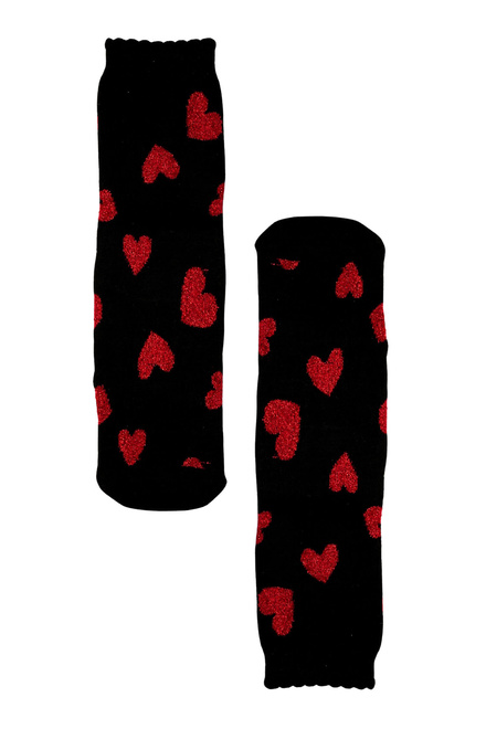 Valentýnky teplé ponožky NPV5092 čierna veľkosť: 35-38