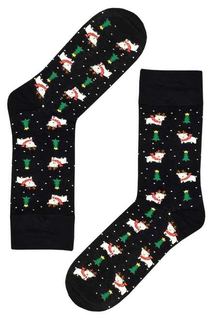Pánske veselé ponožky AuraVia Vianoce v lese tmavo modrá veľkosť: 39-42