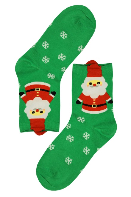 Vianočné vysoké ponožky Ježiško zelená veľkosť: 35-38