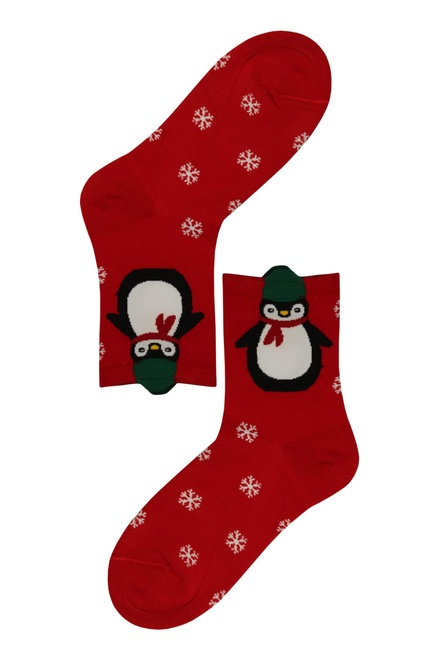 Vianočné vysoké ponožky dámske Tučniak