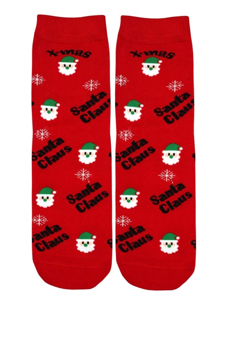 Vianočné ponožky s veselým Santom červená veľkosť: 35-38
