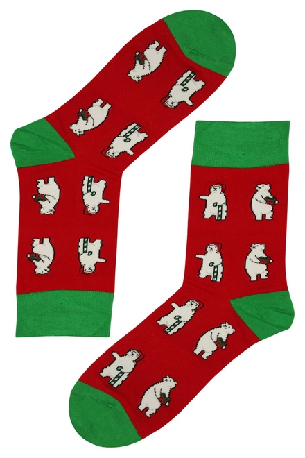 Pánske vianočné ponožky s polárnymi medveďmi