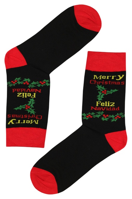 Feliz Viaje pánske vianočné ponožky čierna veľkosť: 39-42