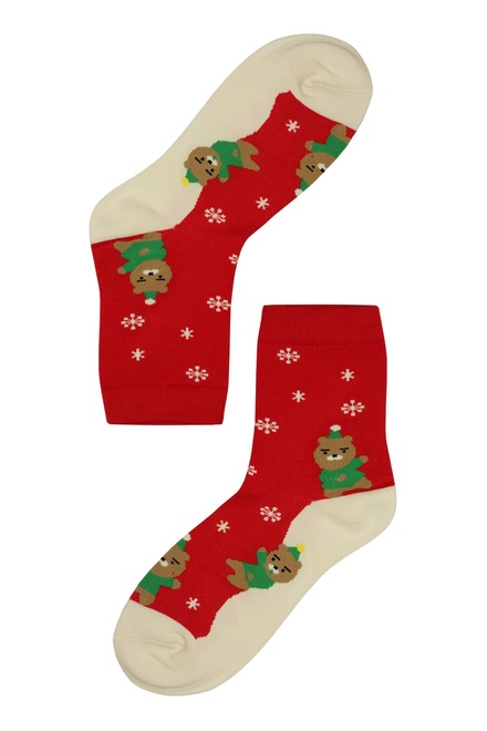 Veselí medvedíky dámske vianočné ponožky zelená veľkosť: 35-38