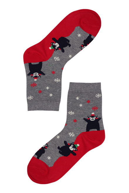 Happy Bear dámske ponožky vianočný motív červená veľkosť: 35-38