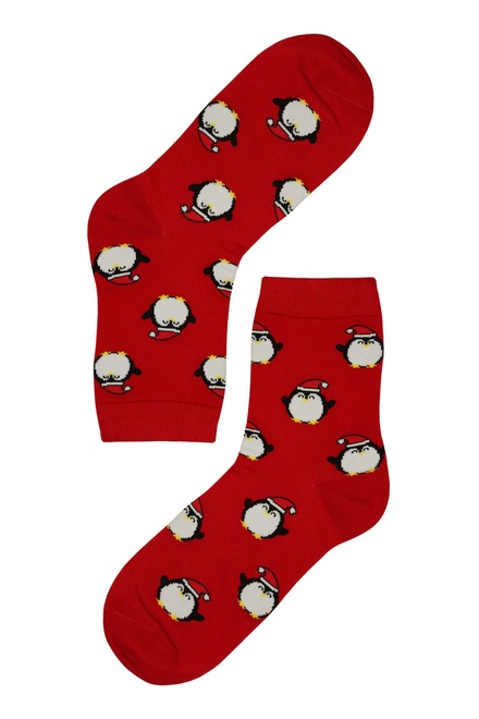 Veselí tučniaky - dámska vianočná ponožka