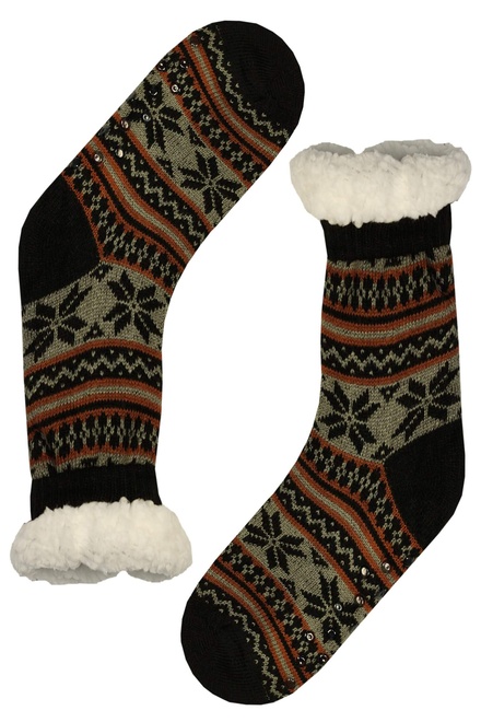 Veľké zimné tmavé ponožky s baránkom MC114