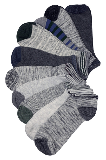 Žíhané členkové ponožky univerzálne F-100 - 3 páry viacfarebná veľkosť: 43-46