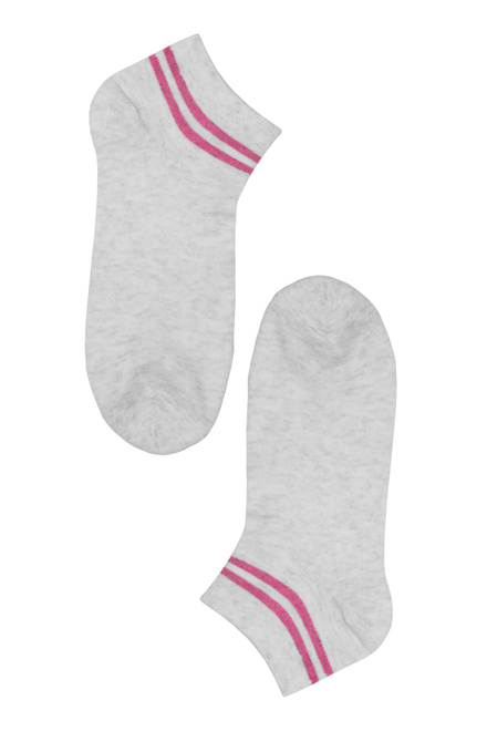 Žíhané členkové bavlna ponožky dámske H-102 - 3 páry