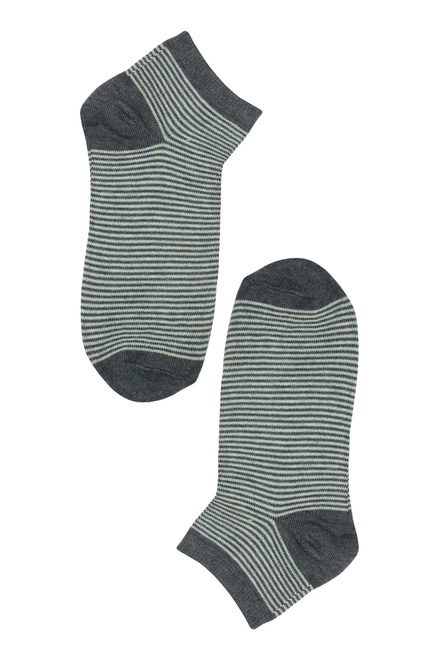 Žíhané členkové bambus ponožky dámske H-100 - 3 páry viacfarebná veľkosť: 35-38