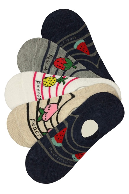 Dámske veselé skryté ponožky s ovocím YW35 - 5bal viacfarebná veľkosť: 38-42