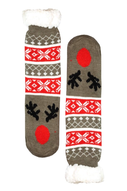 Christmas style ponožky s baránkom dámske WW048  hnedá veľkosť: 35-38