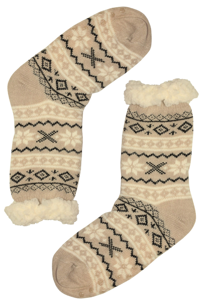 Warm beige termo ponožky zimné MC116