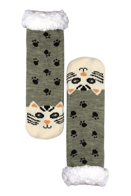 Cat Paws zimné ponožky s baránkom hrejivé WW043 