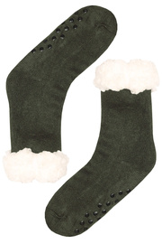 Army green pánske vysoké ponožky baránok MC109