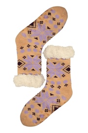 Flake beige zimné hrejivé ponožky pre dámy WW026 