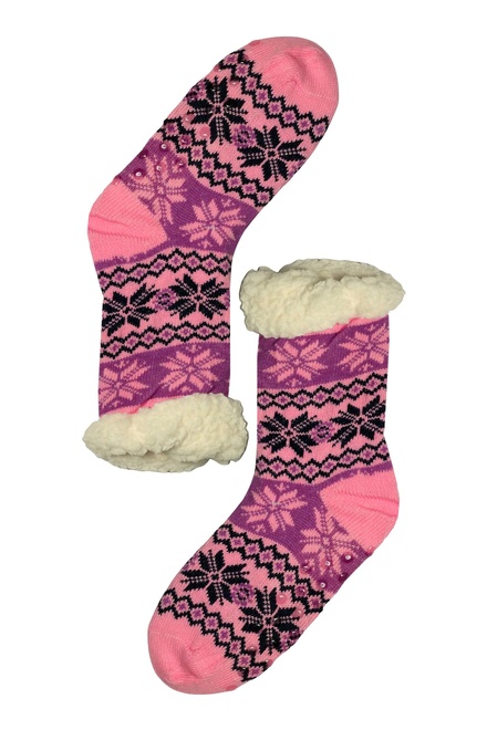 Fiocco rose vysoké hrejivé ponožky s baránkom ružová veľkosť: 39-42