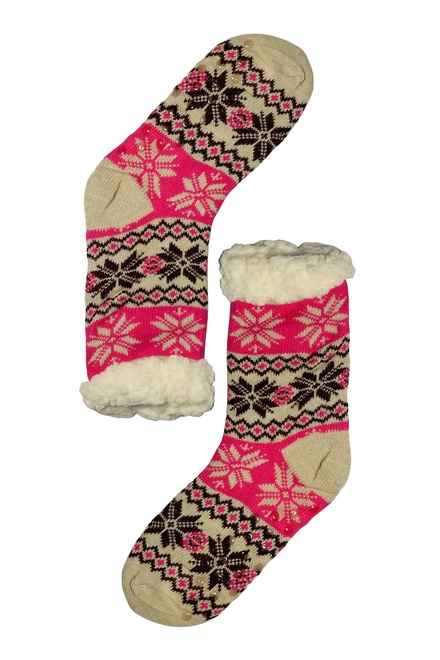 Fiocco beige vysoké hrejivé ponožky s baránkom béžová veľkosť: 39-42