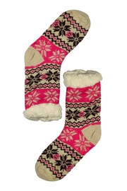 Fiocco beige vysoké hrejivé ponožky s baránkom